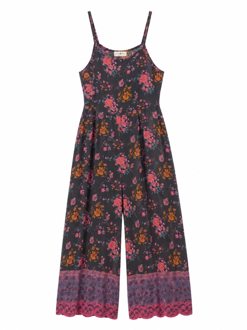 Natural life Floral Wide-Leg Jumpsuit with Pink & Orange Blooms. NWOT size XS - Picture 2 of 7